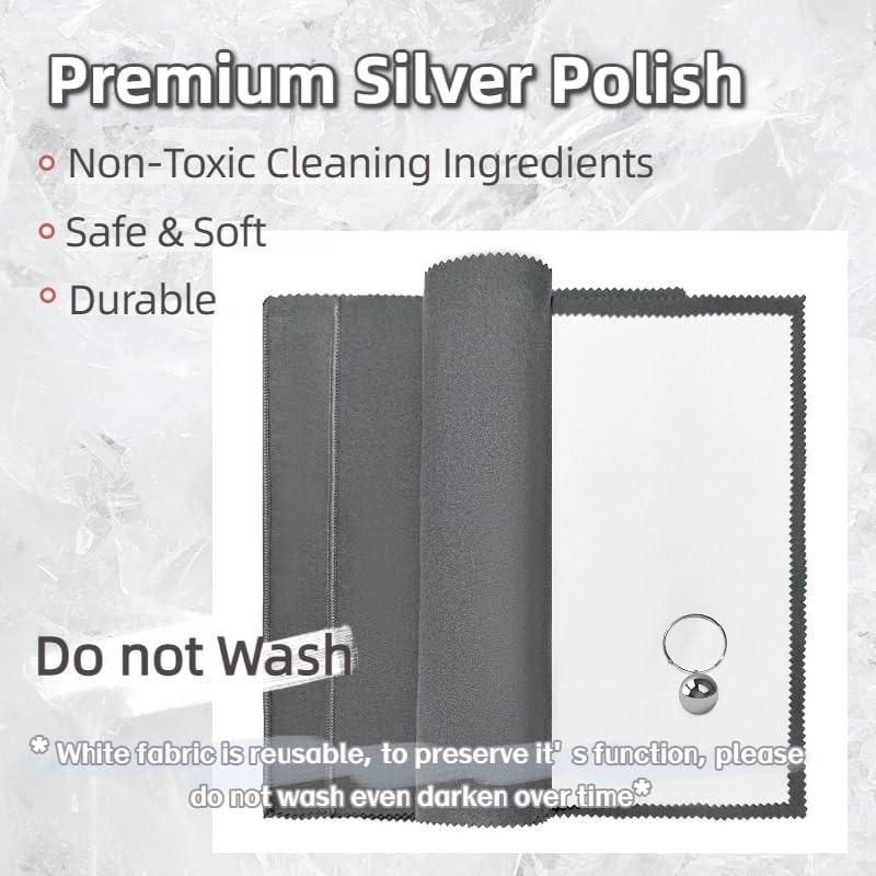 X-Large 3-Piece Silver Cleaning Cloth Set – Non-Washable & Durable Jewelry Care