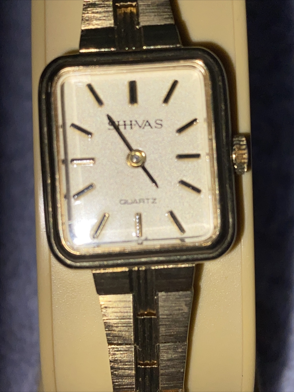 Shivas Quartz Battery classic Gold Colour Wrist Watch Metal Chain Strap 16-17cm