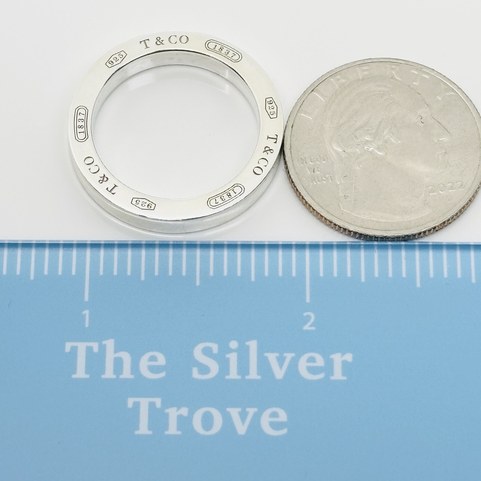 Size 9.5 Tiffany & Co 1837 Ring Concave in Sterling Silver