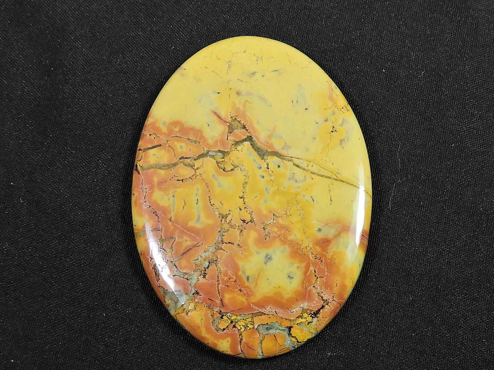 79Cts. Natural Maligano Jasper Oval cabochon Palm Crytsal Gemstone 37X42MM