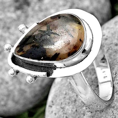 Natural Astrophyllite 925 Sterling Silver Ring s.9 Jewelry R-1513