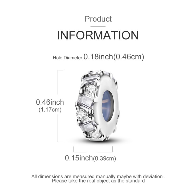 MULA European Silver Plated Charm AAA CZ Silicone Stopper For Women Bracelet