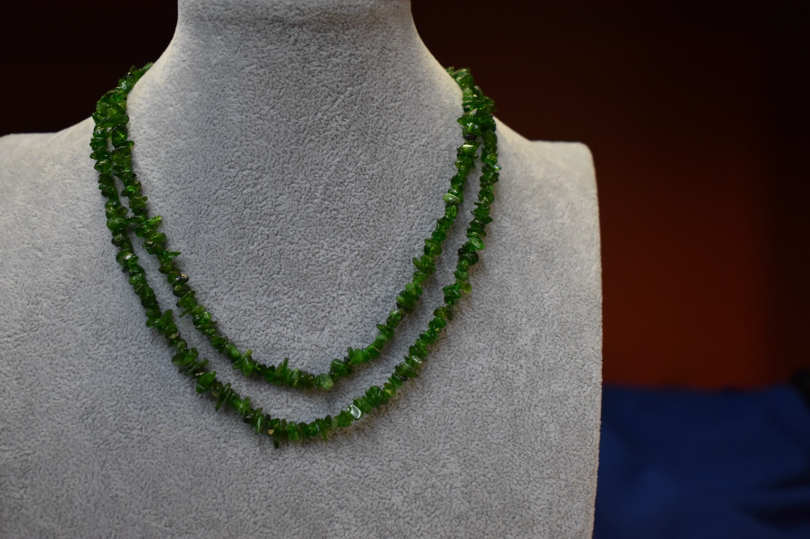 Russian Diopside Gemstone Necklace Endless Strand 33 Inches Really Nice New