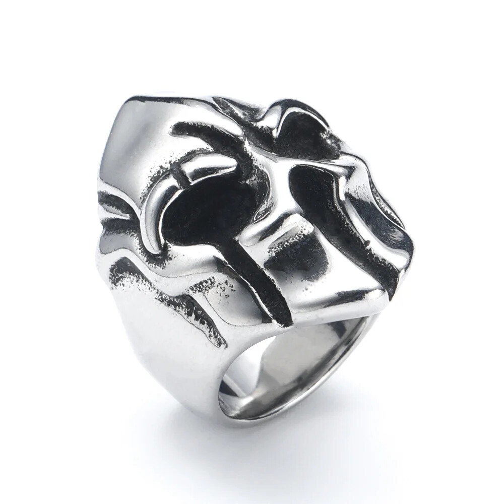 Personality Vintage Trend Alien Skull Head Men’s Domineering Rings Size 7-13