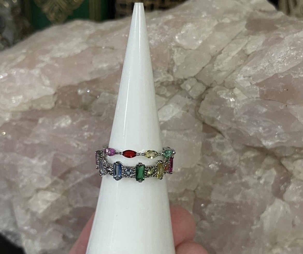 Bomb Party Autism Awareness Set Of 2 Rainbow Rings Size 5