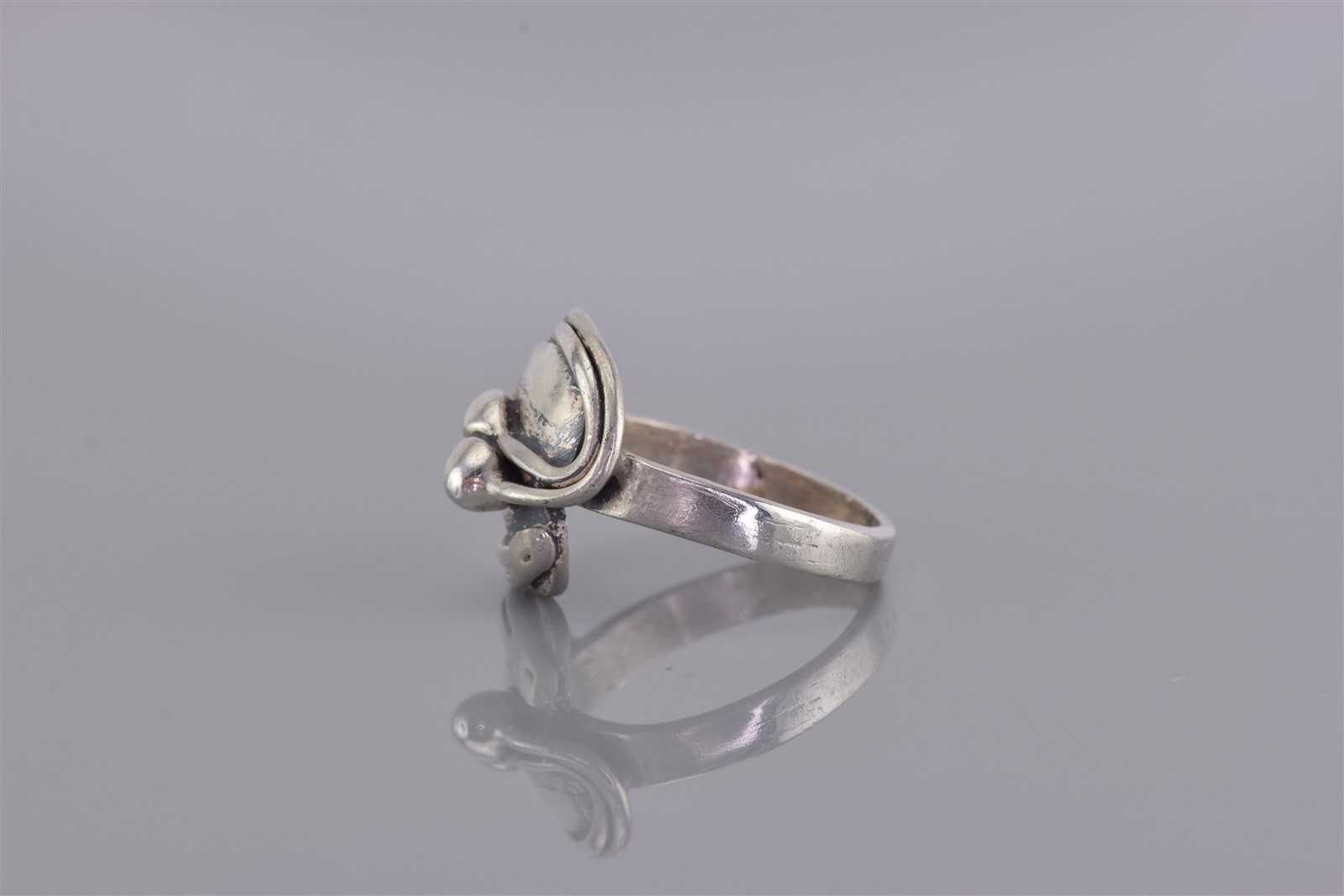 Vintage Sterling Silver 14mm Wrap Around Beaded Band Ring 925 Sz: 4