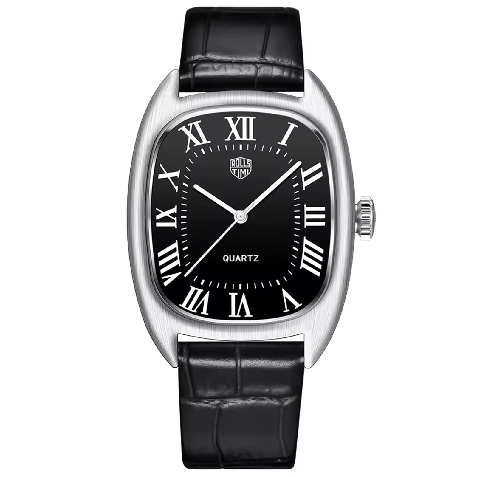 RollsTimi RT7904 Classic Tonneau Luxury Dress 36mm 5ATM Leather Strap Seiko VH31
