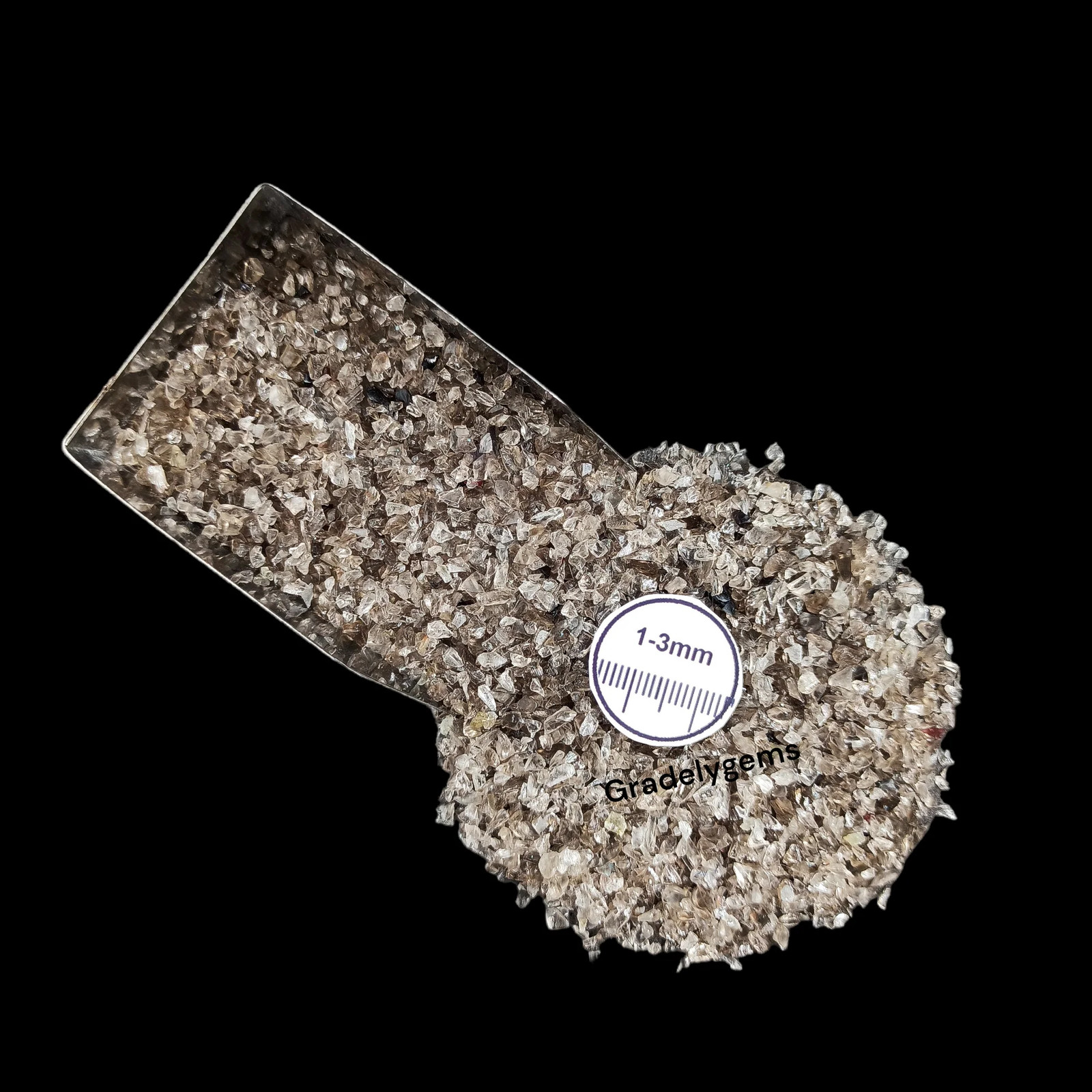 Smoky Quartz 1-3mm Gemstone Granules for Craft Bottles Inlay