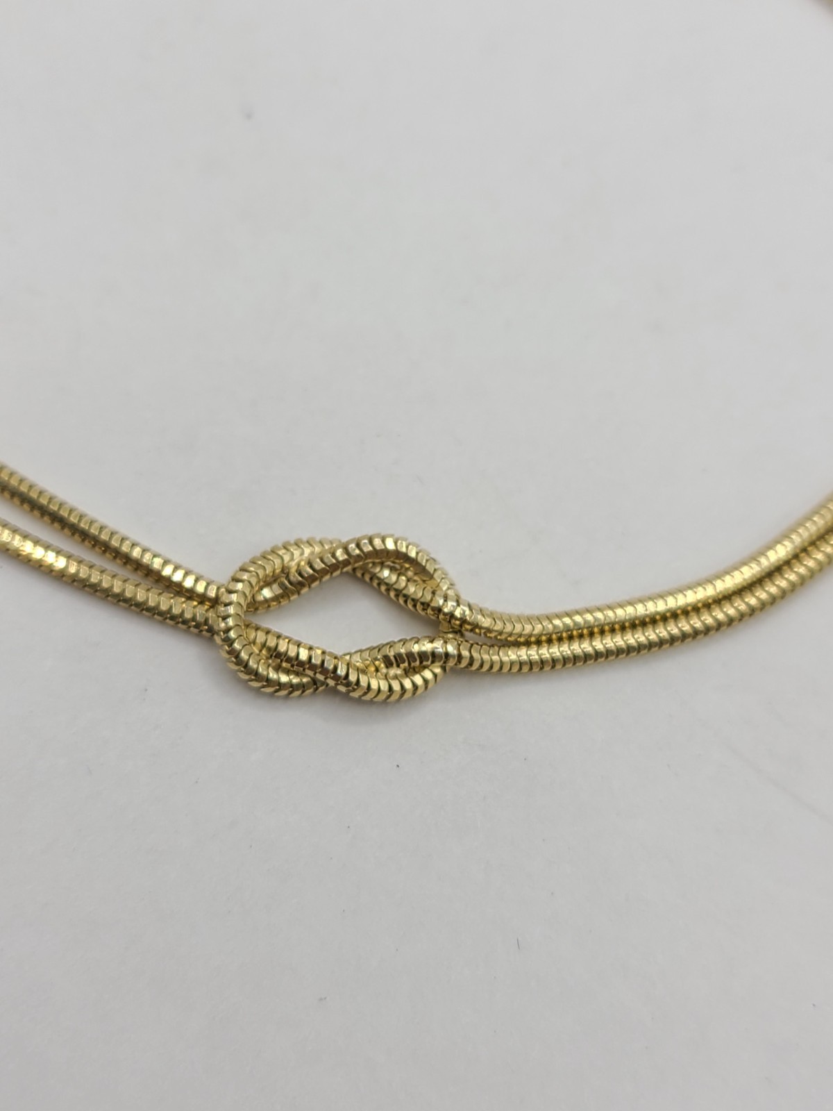 Gold Plated 925 Sterling Silver Love Knot Bracelet 7.5″