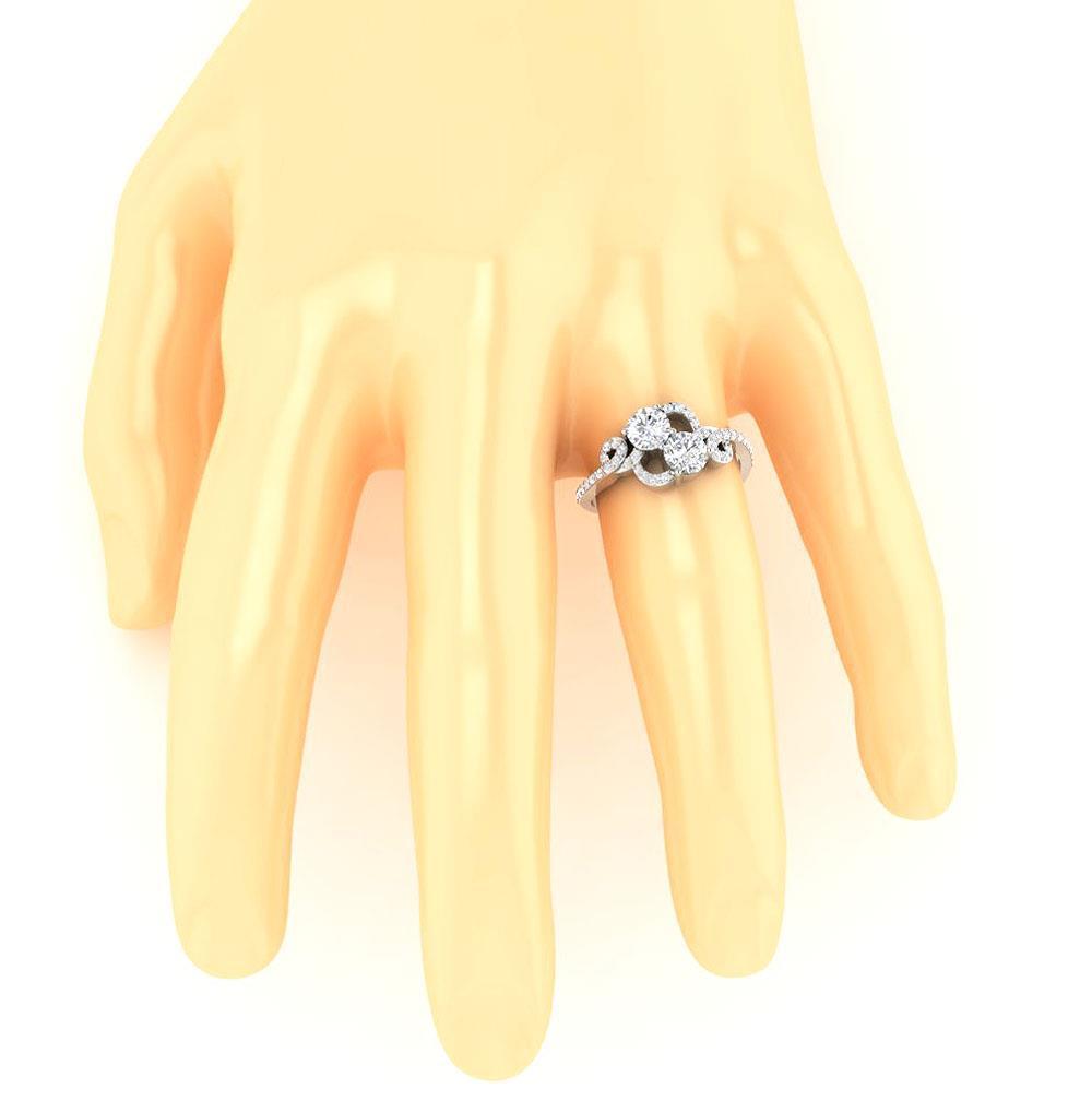 Solitaire Ring Forever Us Two Stone I1 G 1.35 Ct Natural Diamond 14K White Gold