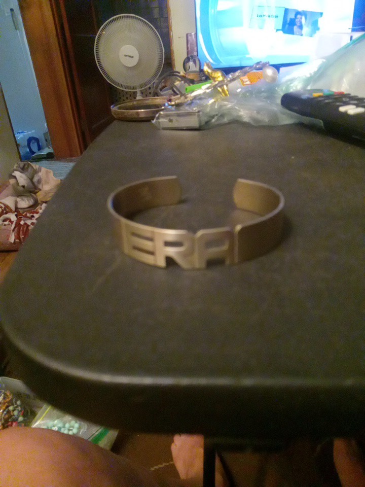 ERA Nickle Silver Cuff Bracelet LWVUS 1970s League Of Women Voters United States