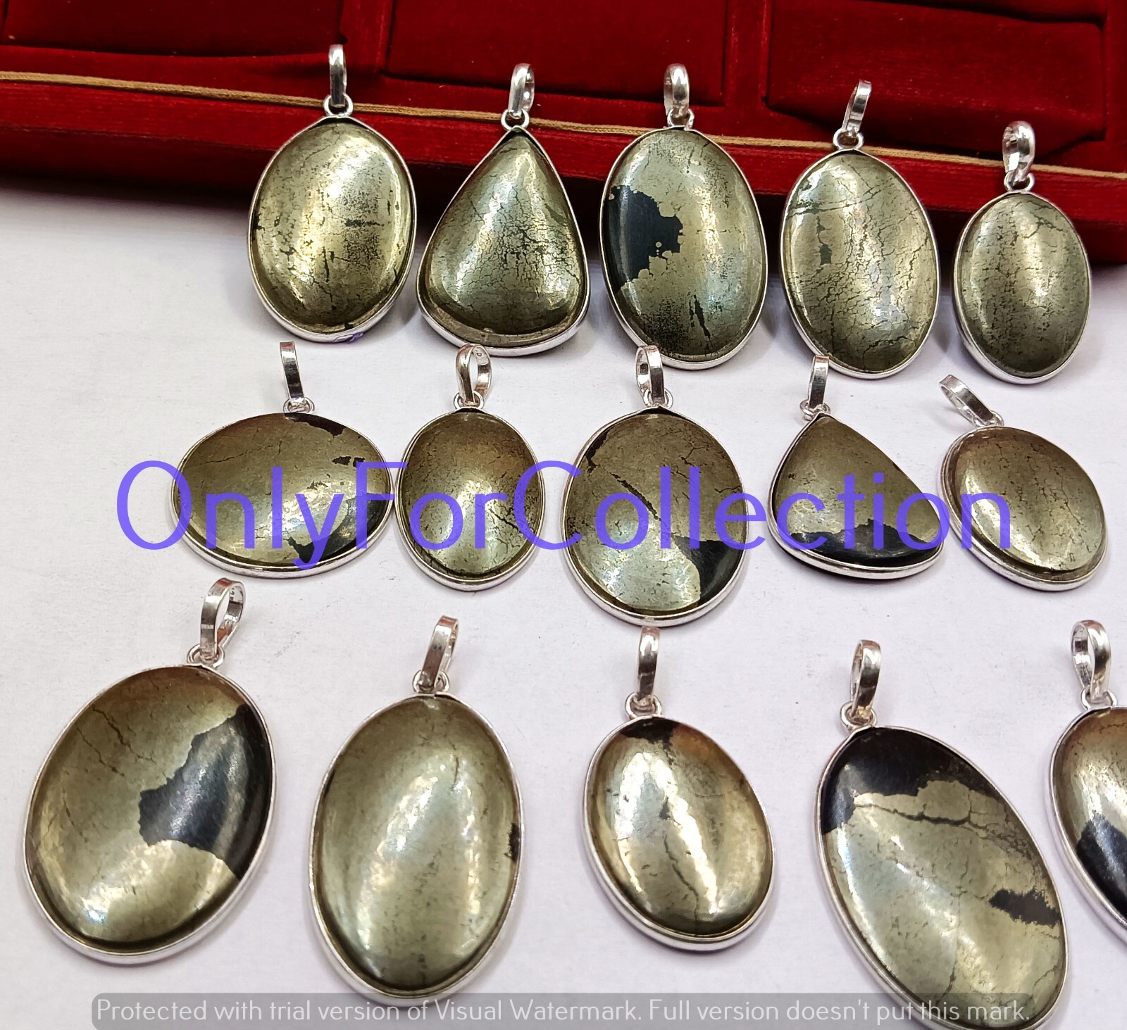 Gift Apachi Gold GEmstone 925 Streling Silver Plated Bezel Pendant Lot 10pcs