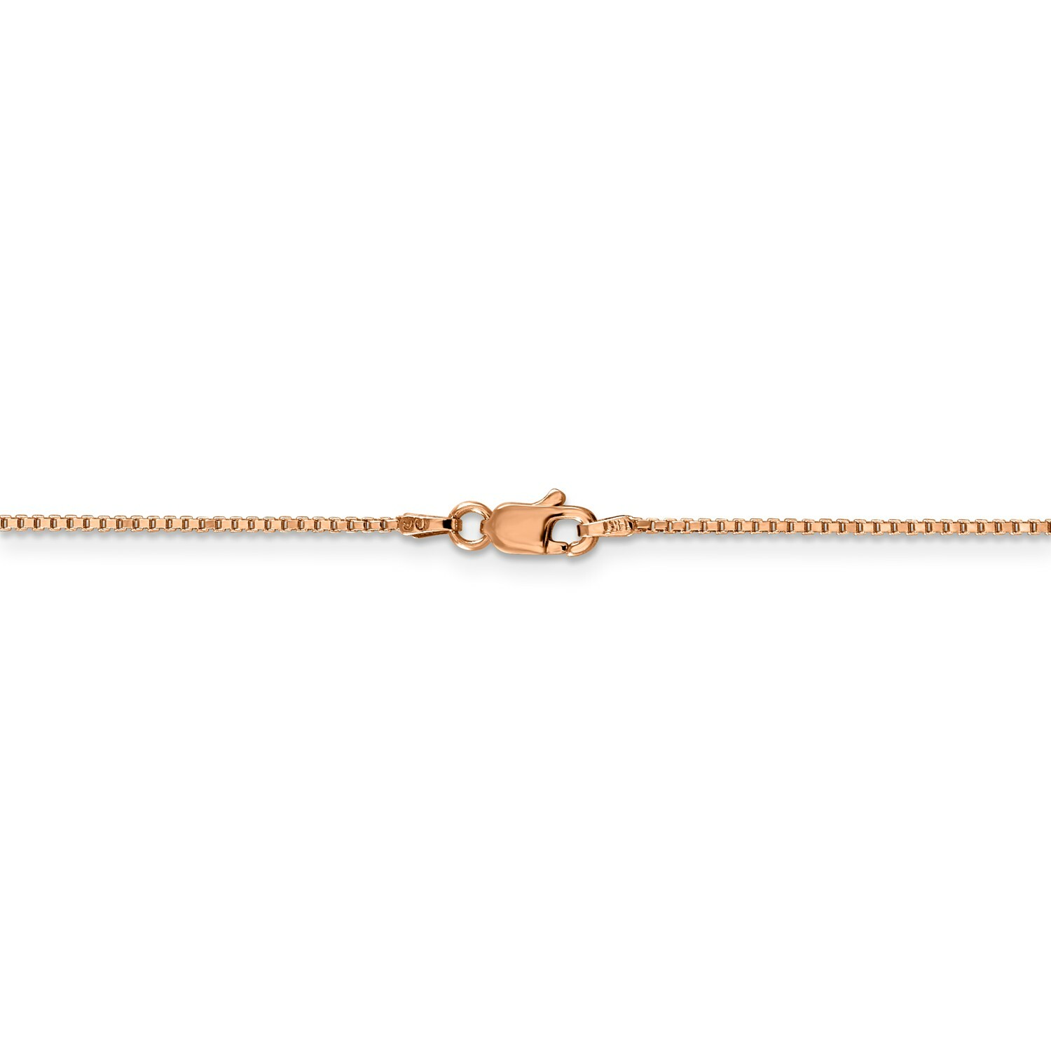 14k Rose Gold 1mm Solid Plain Box Link Chain w/ Lobster Clasp 16″ – 30″