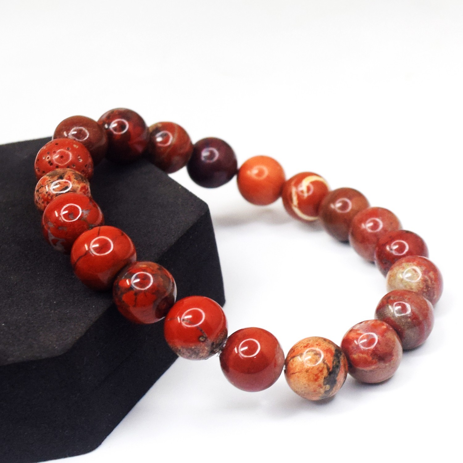 Elegant 157.00 Cts Top Grade Red Jasper Stretchable Bracelet Beaded RK 06 AZ20
