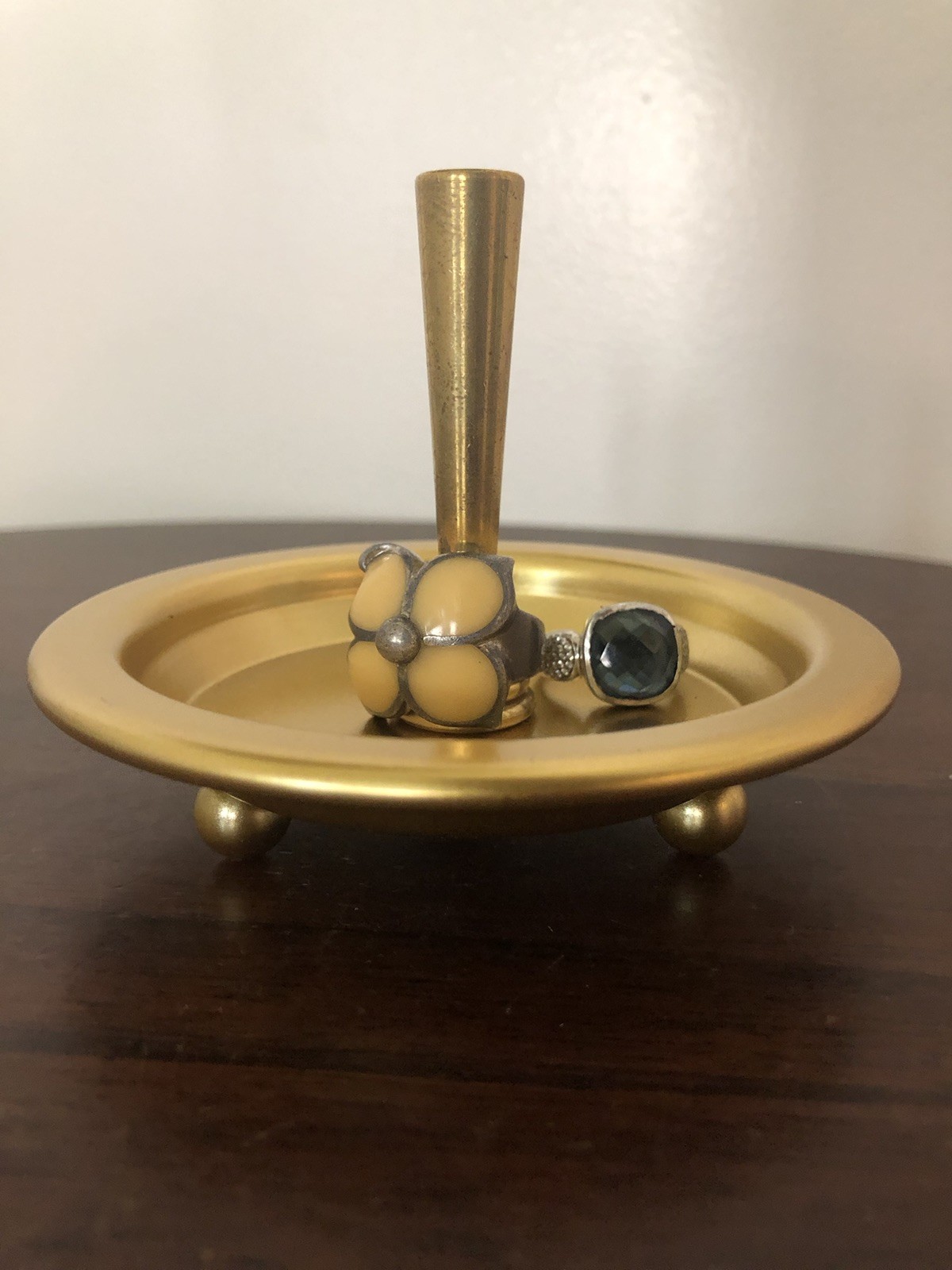 Ring Holder Ring Keeper Trinket Dish Brass Finial Repurpose Counter Top