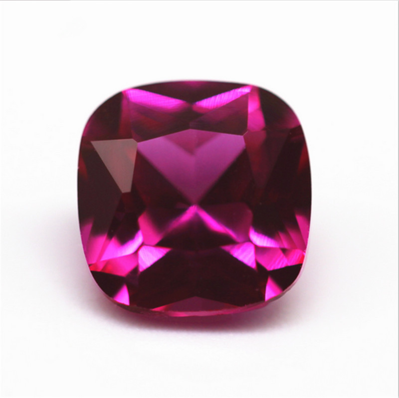 TOP QUALITY CUSHION CUT ROSE RED RUBY LAB-CREATED AAAAA+ LOOSE GEMSTONE 1pcs