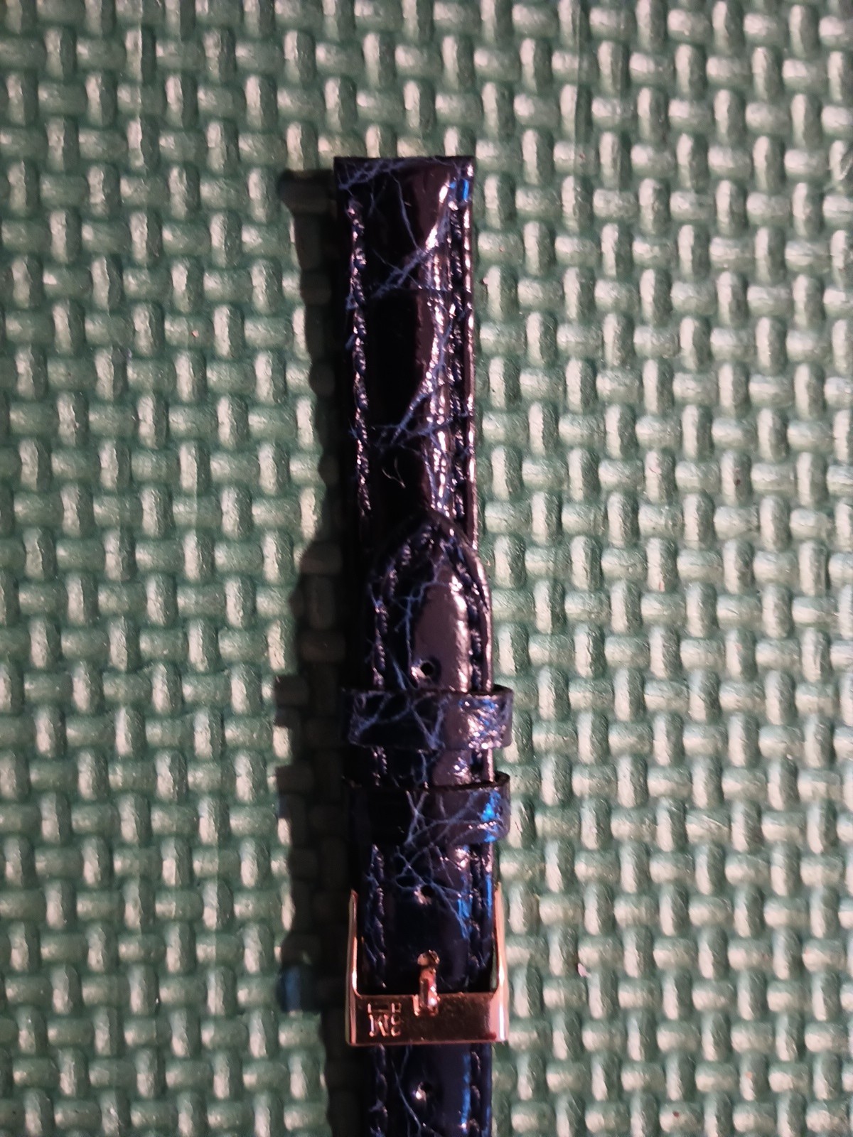 Dark Blue Sahara Genuine Crocodile Watch Strap Made In Italy Gold Buckle 12mm