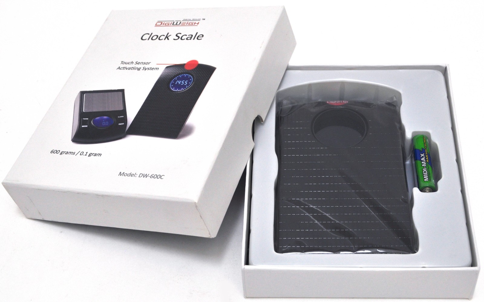 DIGIWEIGH Clock Scale model DW-600C as Clock or Wt. Scale 0.1-600g, oz/ct/gn,etc
