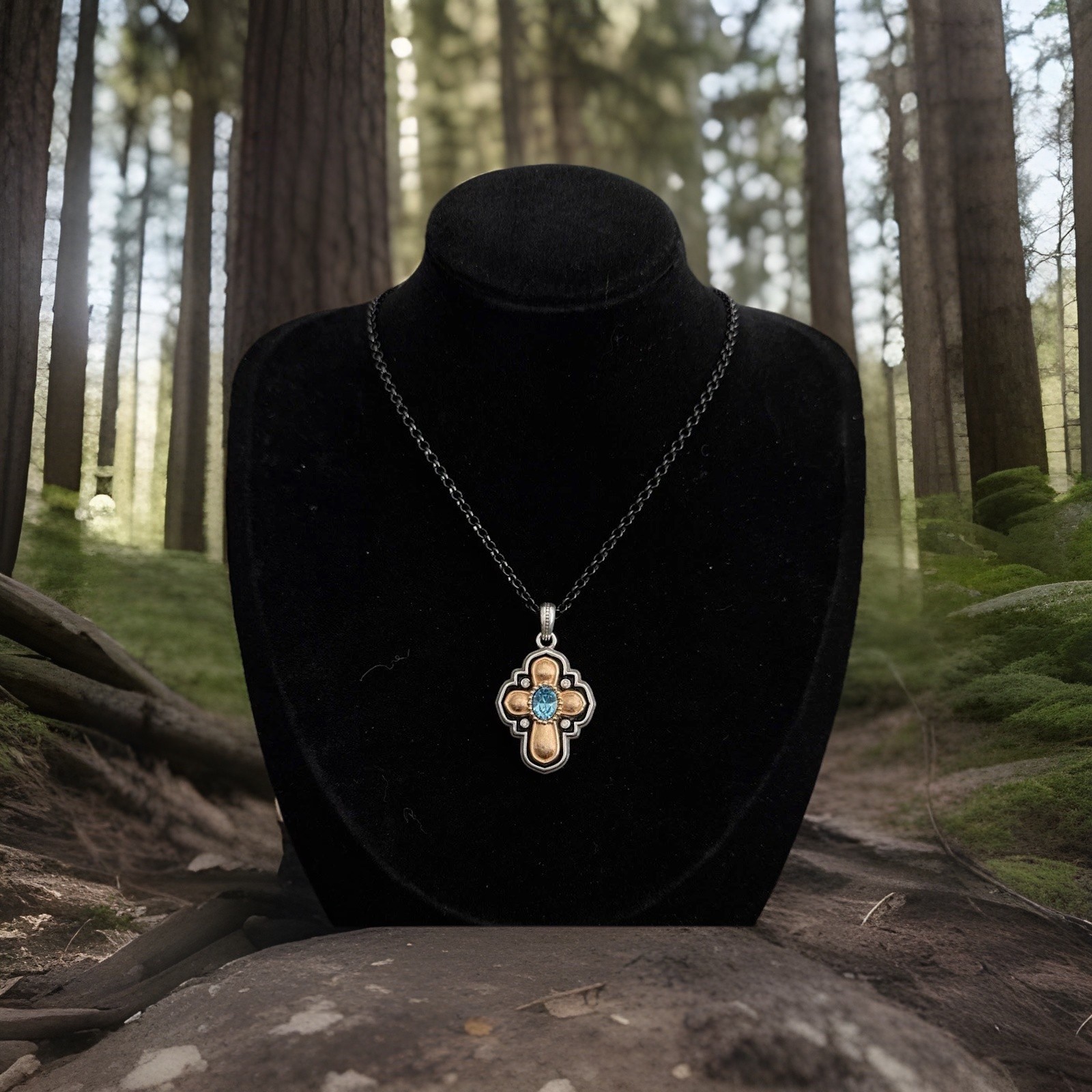 Brighton Necklace Monarch Joy Life Is A Blessing Cross NWT