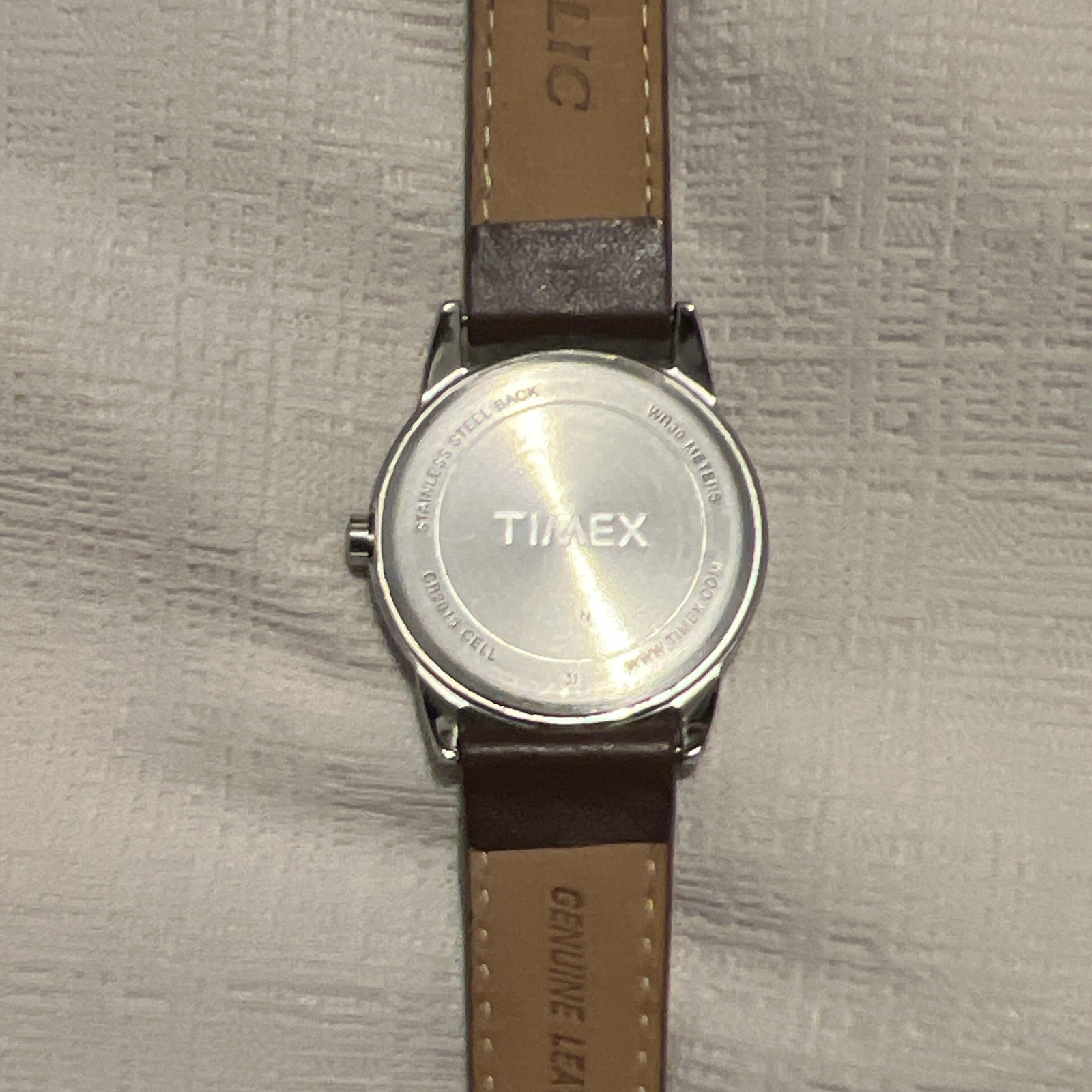 Timex Easy Reader Quartz Analog Date Watch Black Dial Brown Leather Strap