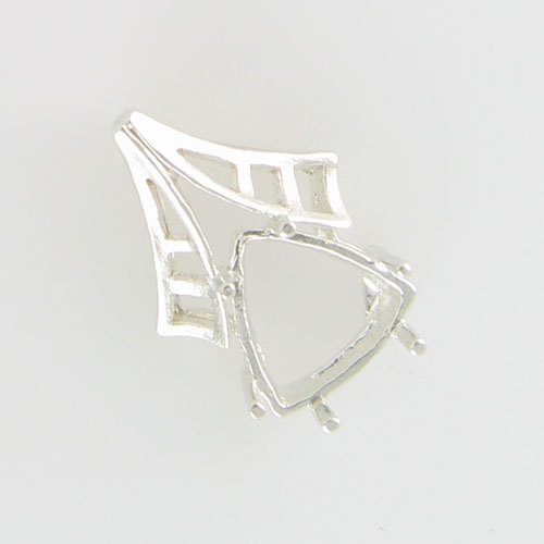 PRE-NOTCHED VINTAGE TRILLION DESIGNER PENDANT 10MM STERLING SILVER CP5040SS
