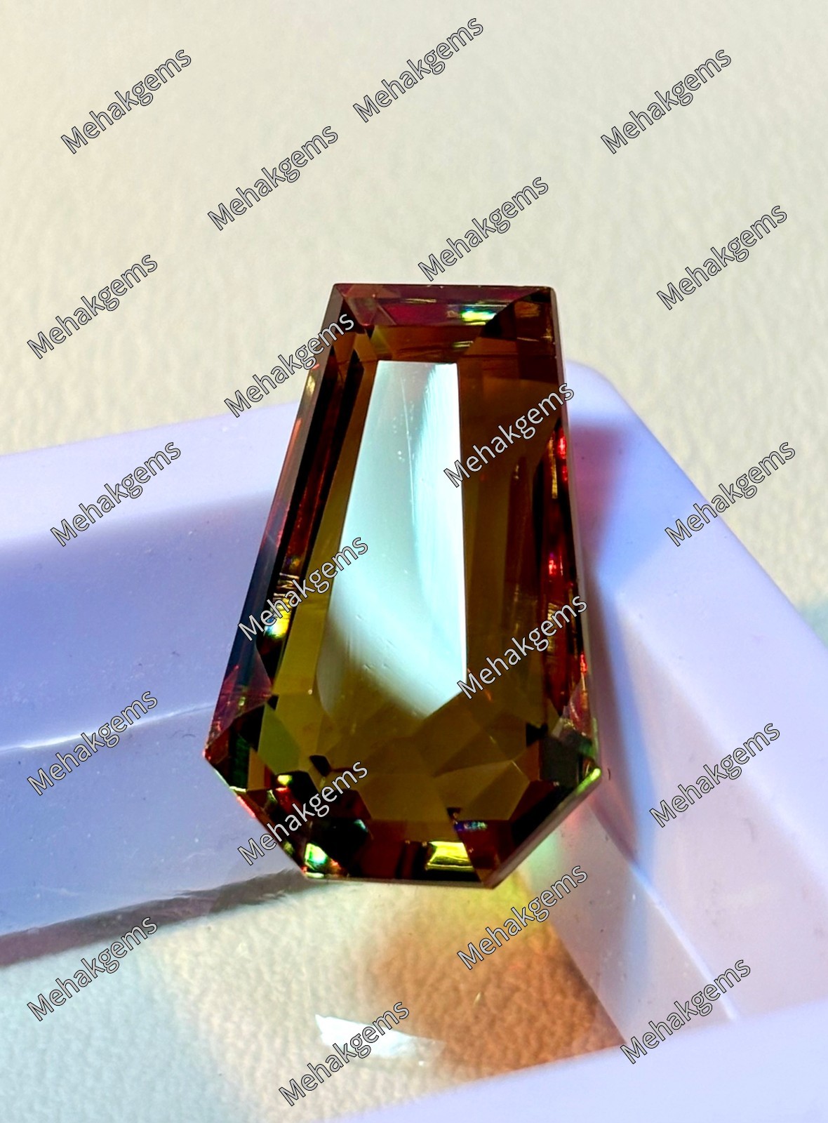 33 Ct Color Change Zultanite Gemstone, Coffin Cut Diaspore for Statement Ring