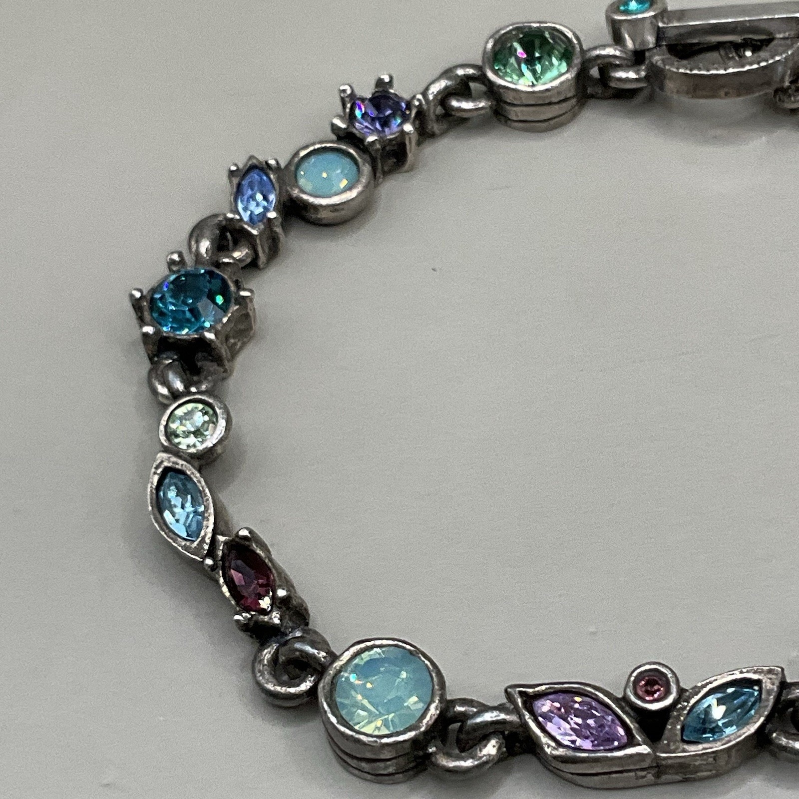 Patricia Locke USA Women’s Bracelet Silver Plated Swarovski Crystals 2004 7.25”