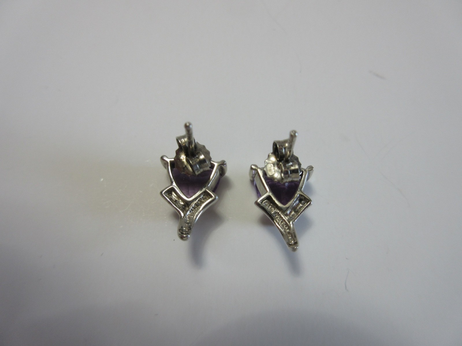 STS Chuck Clemency 925 Sterling Silver AMETHYST Pierced Earrings 3.2 grams