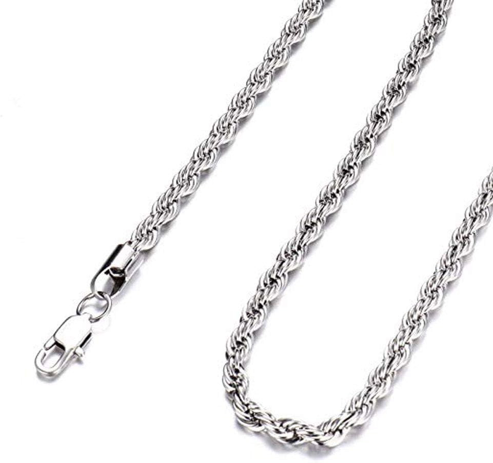 Stainless Steel Rope Chains 20 Inches 2mm Twist Rope Necklace Men Women