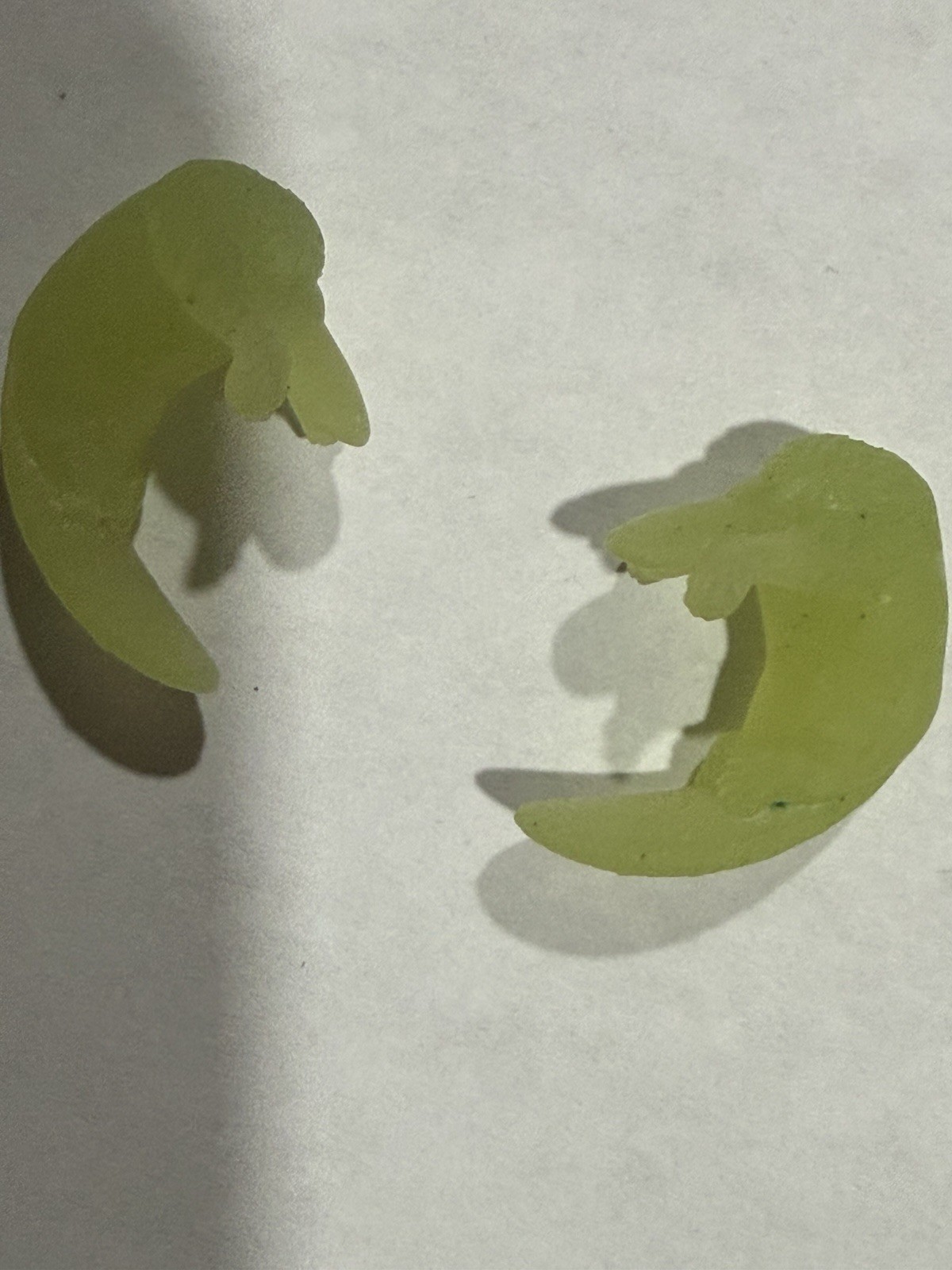 00G 10mm Glow in the Dark Platypus Ear Hangers Pair Handmade Body Jewelry Gauges