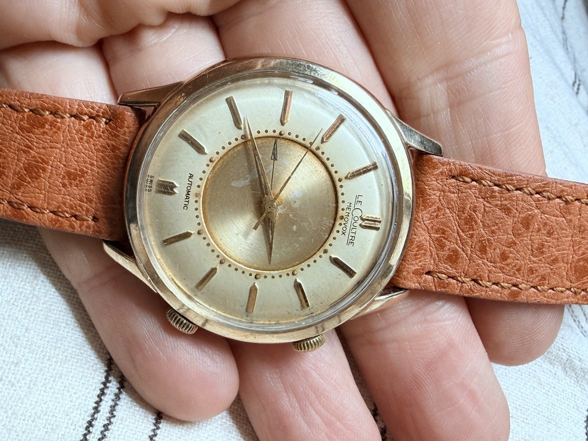 1950s JAEGER-LECOULTRE AUTOMATIC MEMOVOX ALARM ORIGINAL DIAL K815 JUMBO 38mm BOX