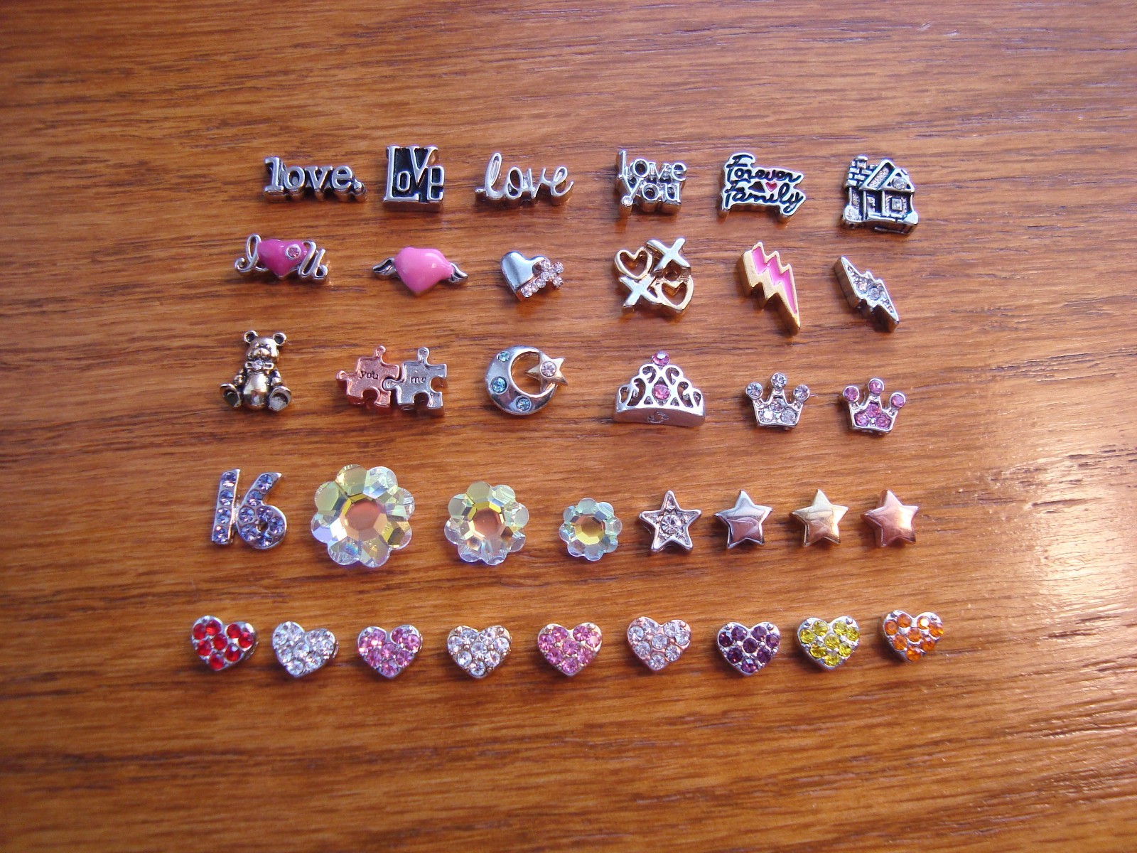 Authentic Origami Owl “Your Choice” Charms-Love, Crystals, Hearts (#9)+ A