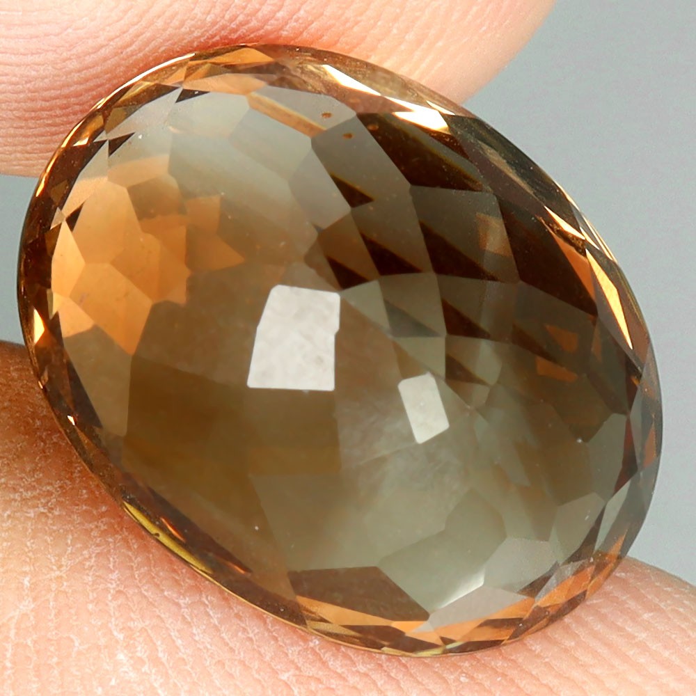 Oval Cut Natural Champagne Imperial Topaz Brazil 15.96ct 16.5×12.5mm Gemstone