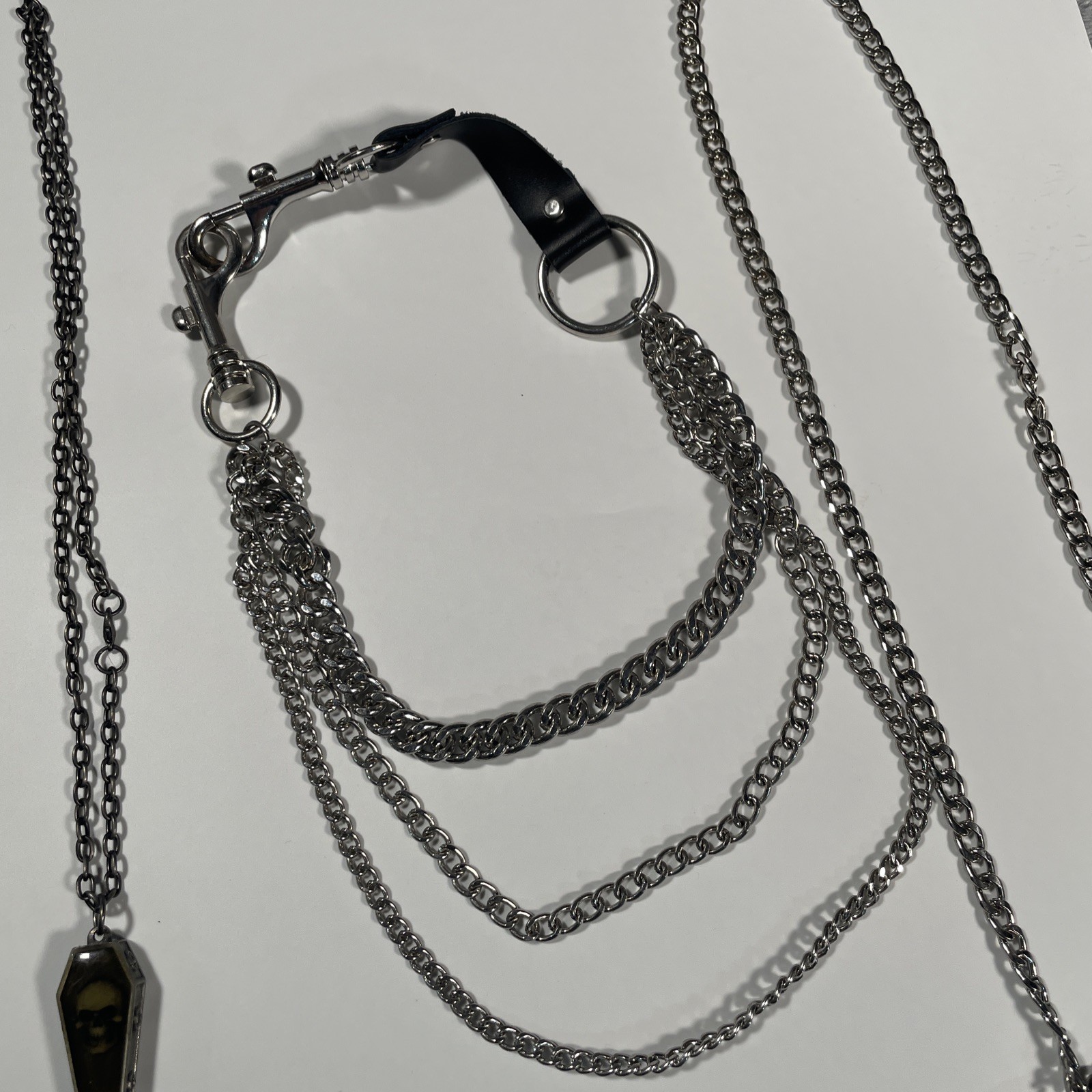 VINTAGE LOT OF Goth Collar Necklace Black Chain Choker Punk Emo Coffin Hot Topic