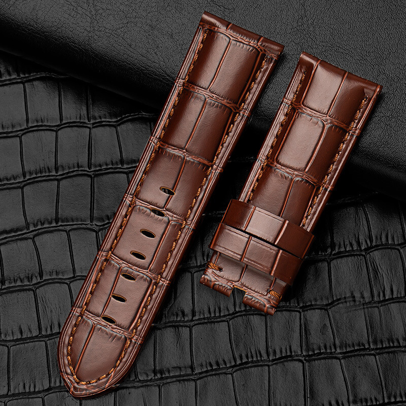 Premium Vintage Rugged Calf Genuine Leather Watch Strap 22 24 26mm for Panerai