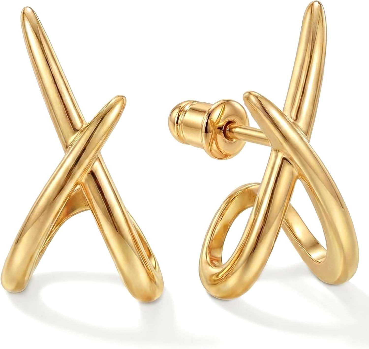 Gold Earrings for Women Trendy,14K Gold Stud Earrings Dainty Earrings Simple Min