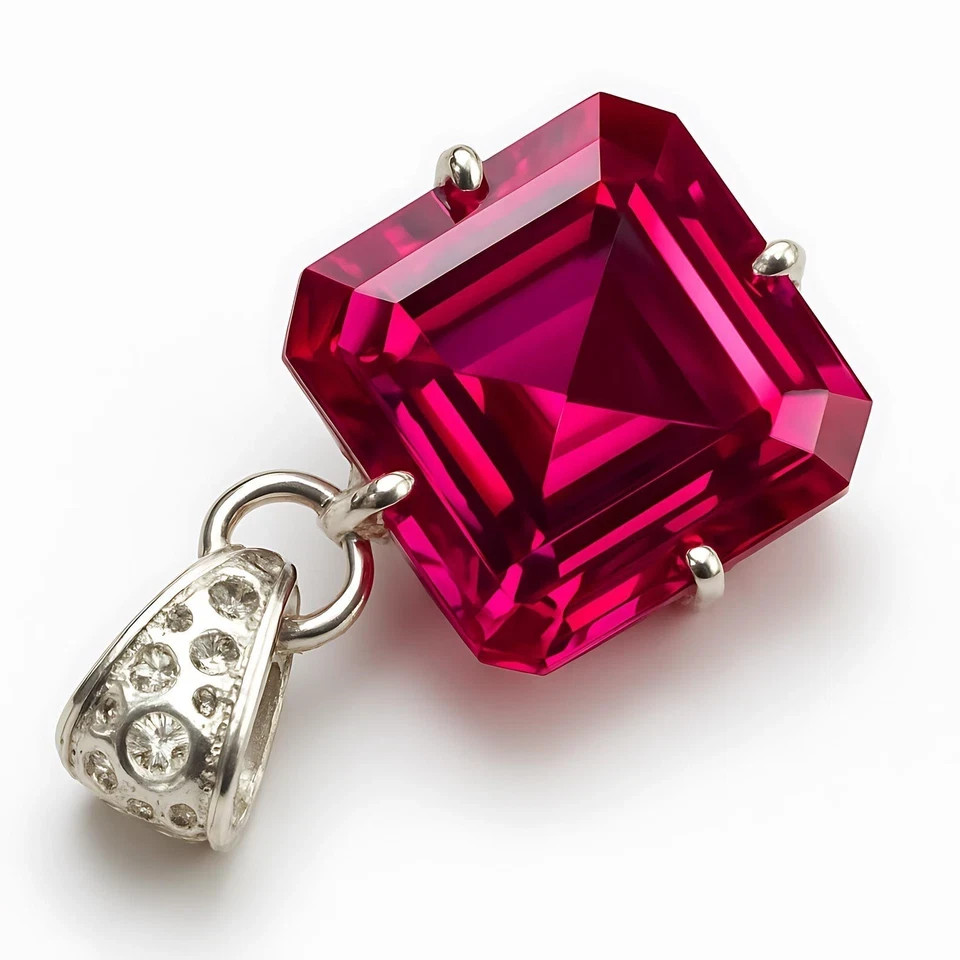 32 Ct Certified Natural Flawless Pink Sapphire 925 Silver Pendant Loose Gemstone