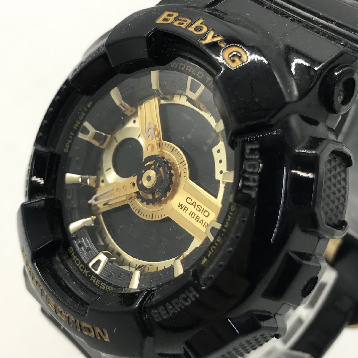 Used Baby G Baby G Analog Digital Quartz Wristwatch BA 110 1AJF Black Gold Kuray