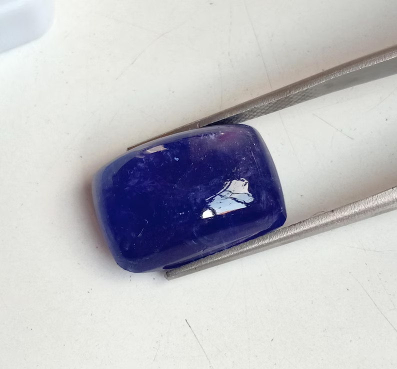 17.75 Carat Deep Blue Tanzanite Cabochon Smooth Polished Gemstone 17X12MM