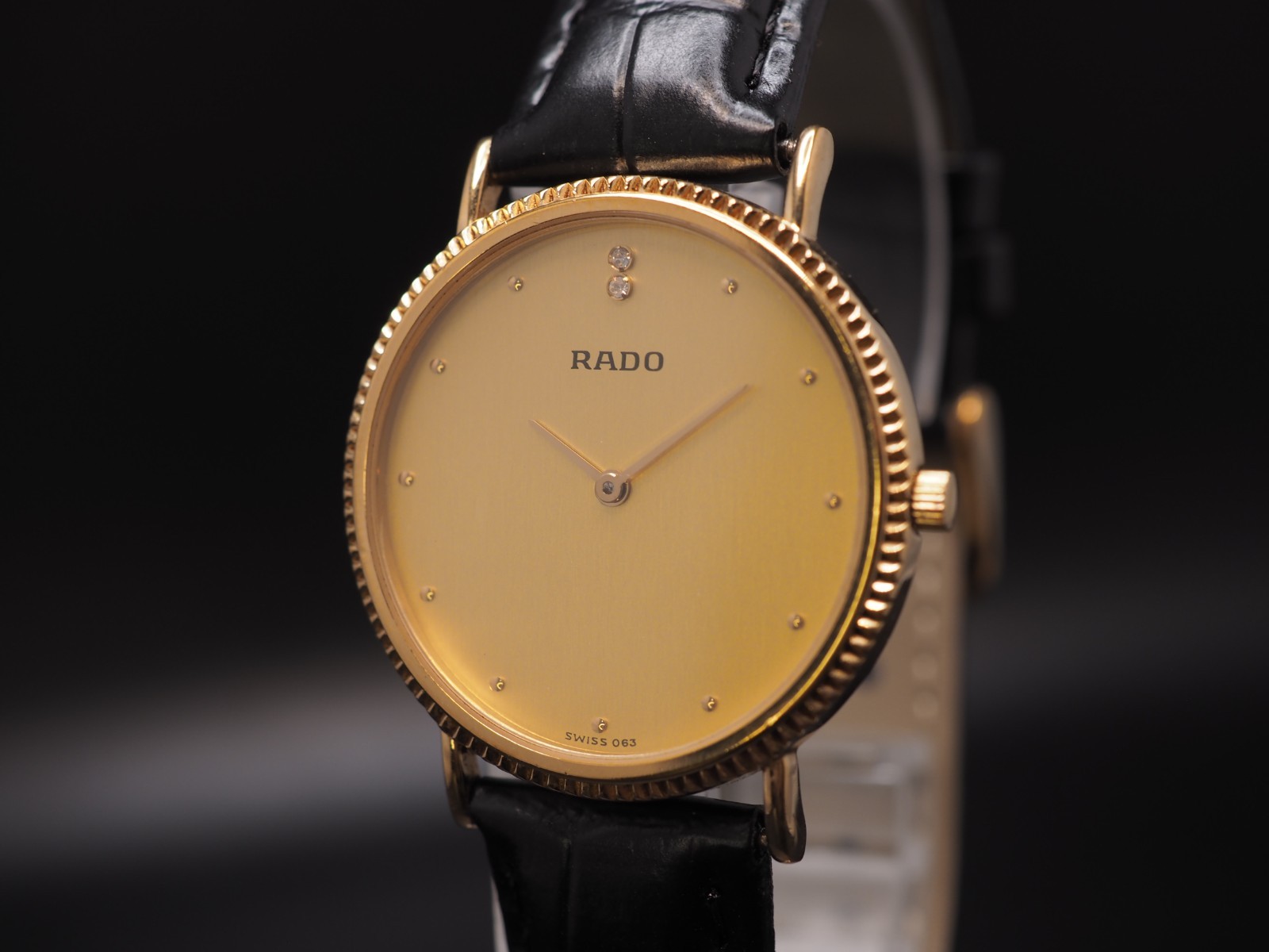 Vintage N MINT Rado 204.3608.2 Gold Dial Qz 32mm Womens Watch JAPAN Limited
