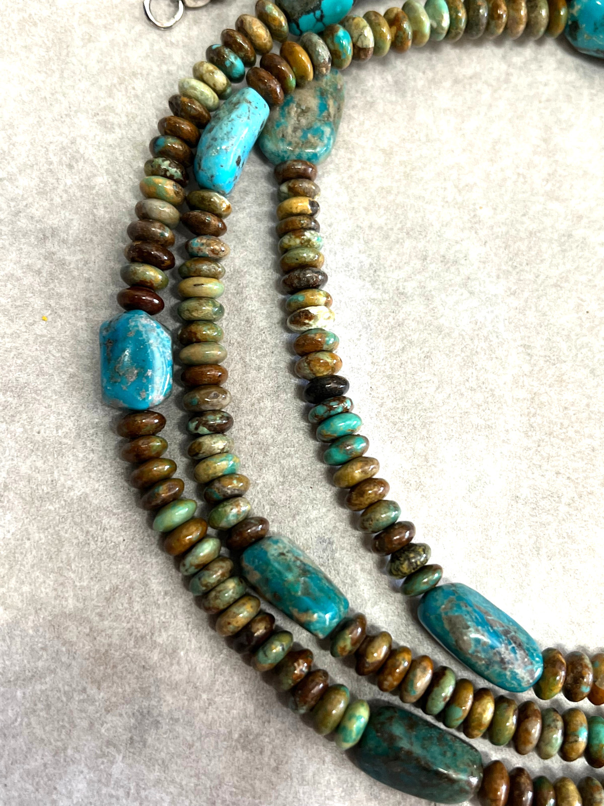 Mine Finds By Jay King Signed Turquoise Sterling Silver Beaded Necklace w/ Box