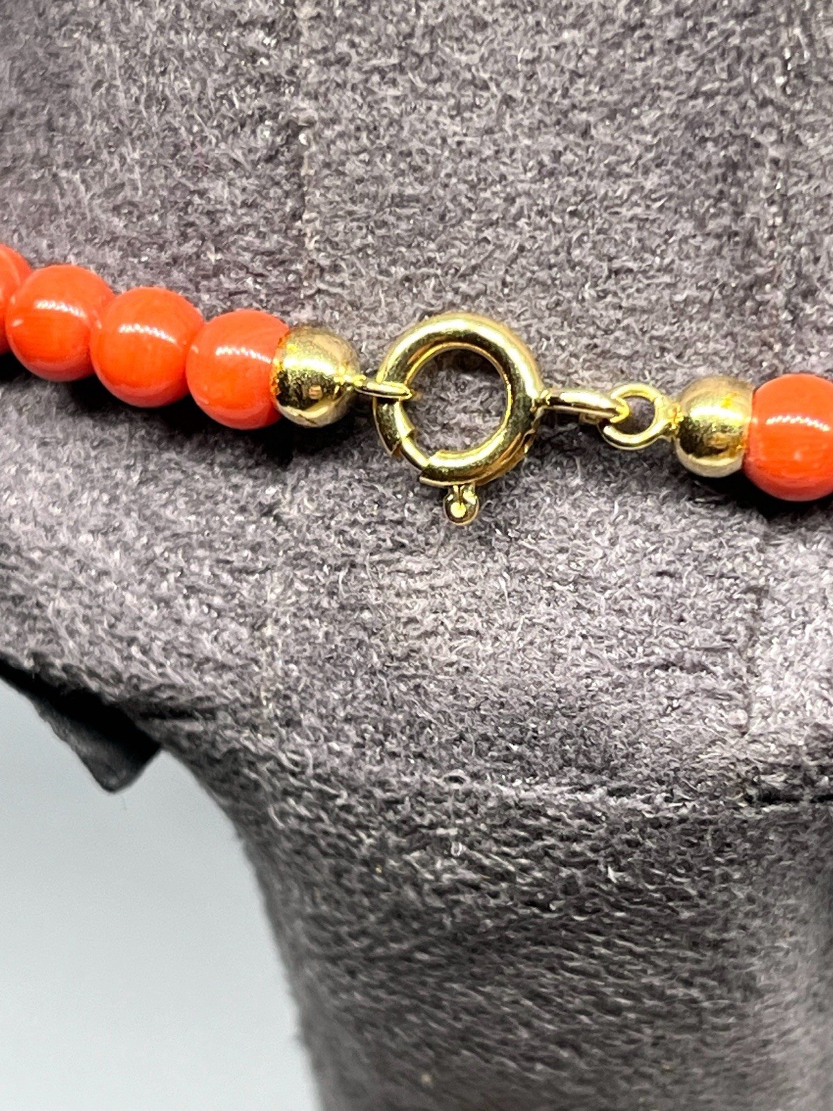 Natural Mediterranean Coral Necklace 5mm With 18kt Clasp – Handmade