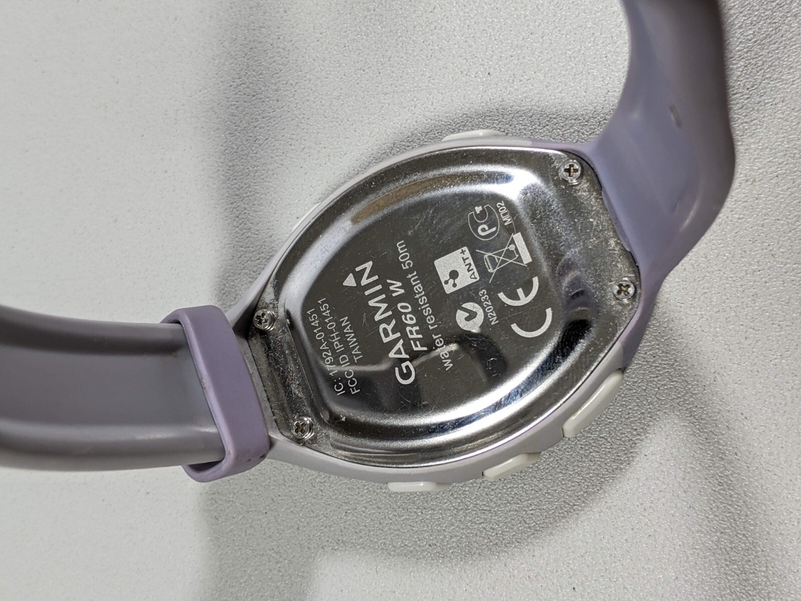 Garmin FR 60 W Gray Silicone Band Watch
