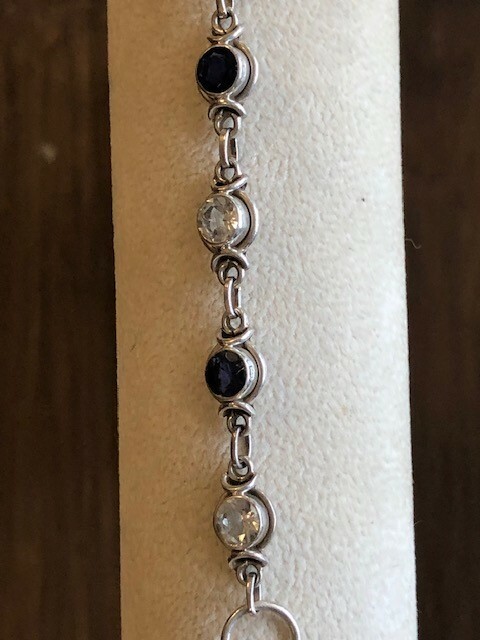 Iolite and White Topaz Sterling Bracelet