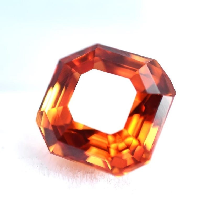 Artisan Jewelry Ready Use Certified 9.41 Ct Orange Sapphire | Natural Square Gem