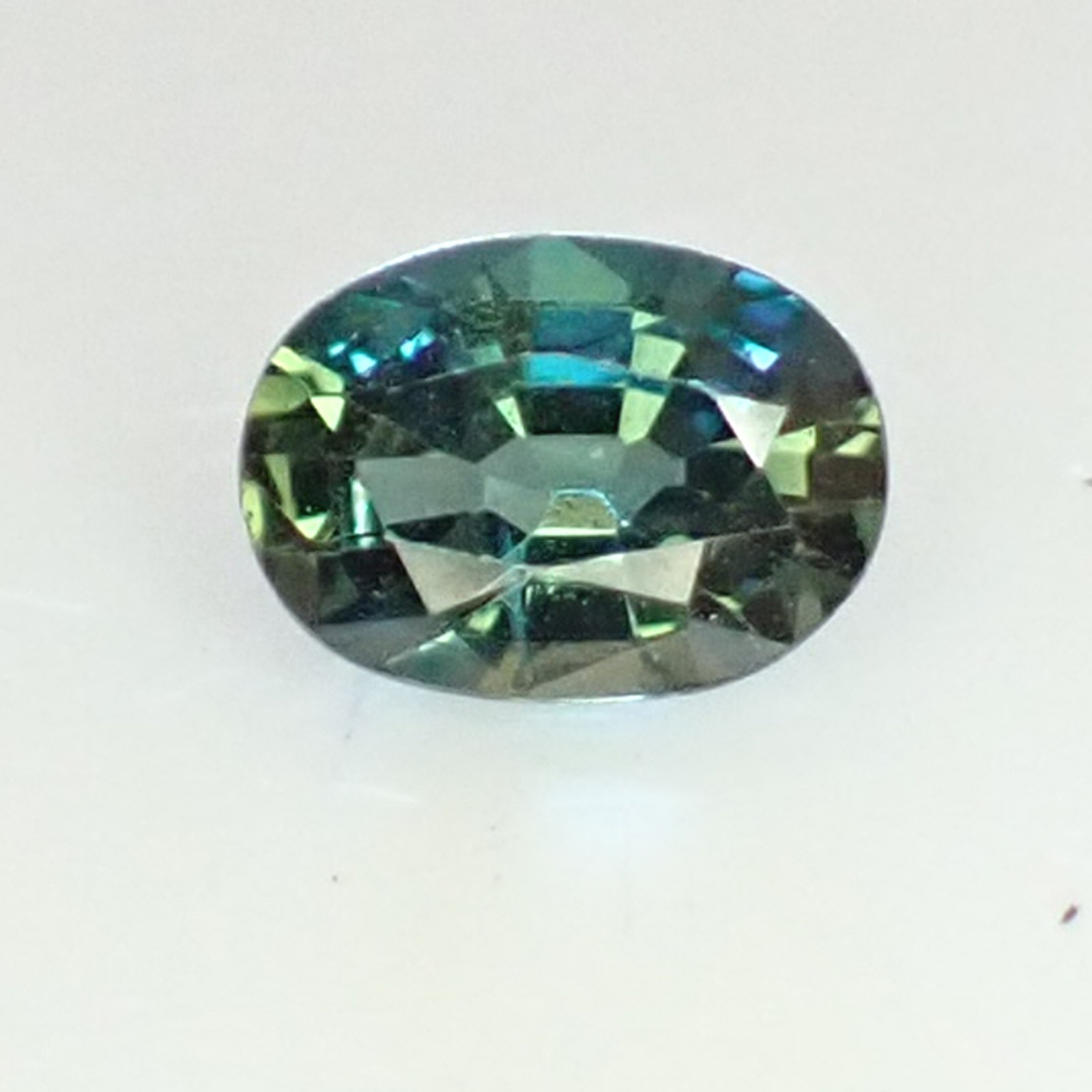 0.40ct Oval 5.3×3.8mm Bi Color Green Blue Natural Australian Parti Sapphire Rare
