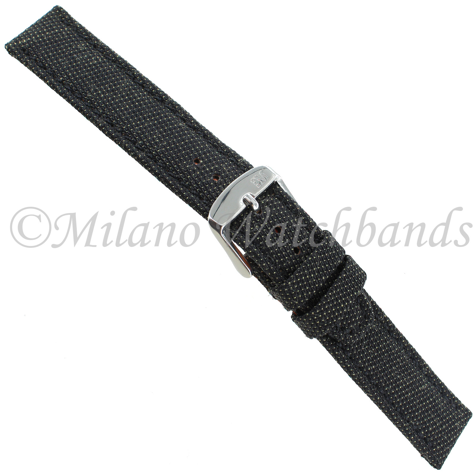 18mm Milano Spinnaker Black Made W/ Kevlar Over Lorica Padded Mens Band 3303