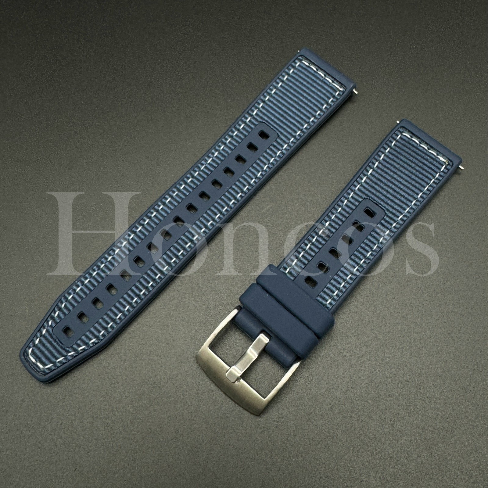 20 22 MM Gummy Strap Rubber Nylon Watch Band Quick Release Fits for IWC Blue