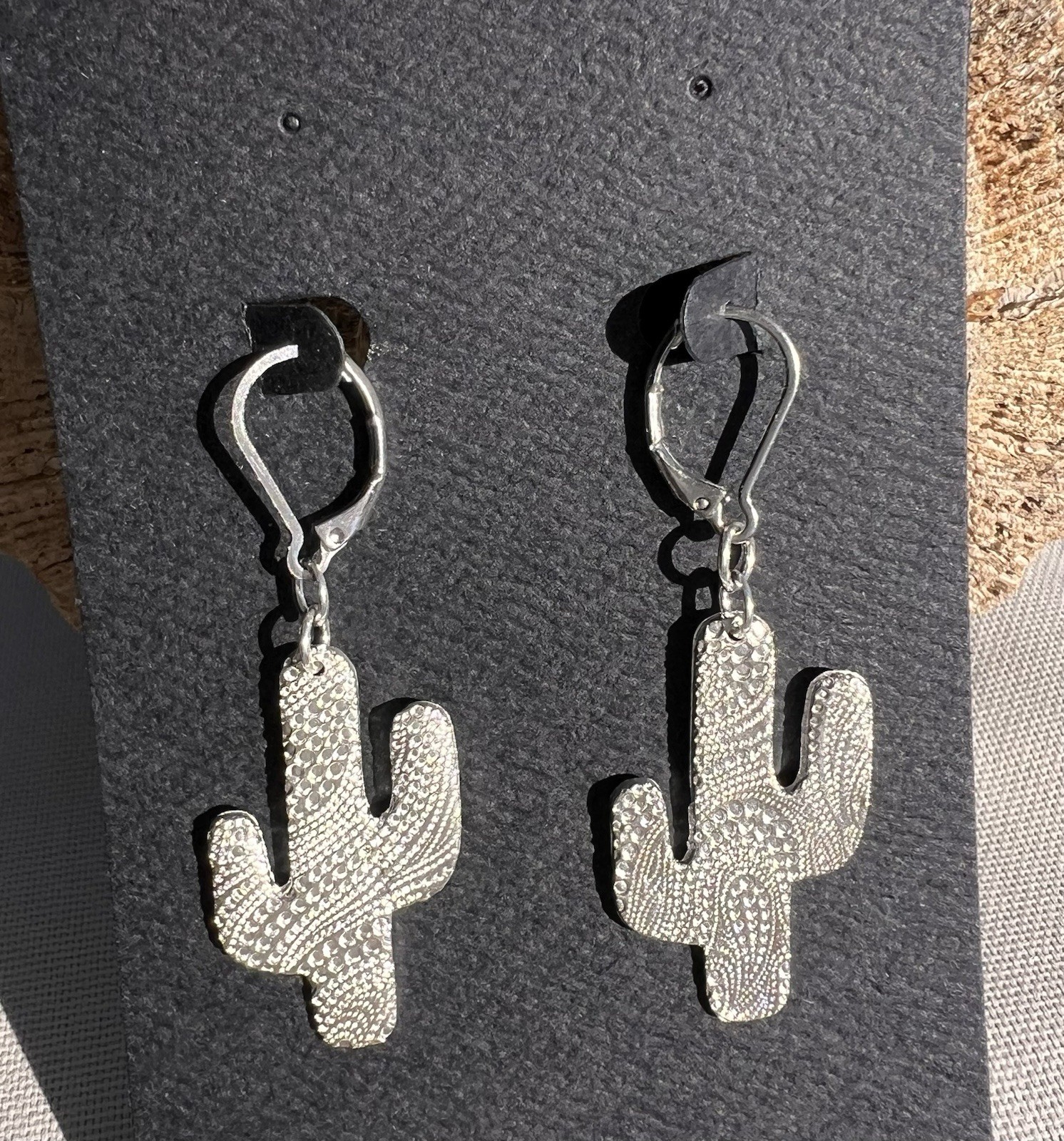 Pure Silver 99.9 Saguaro Cactus Arizona Earrings NEW