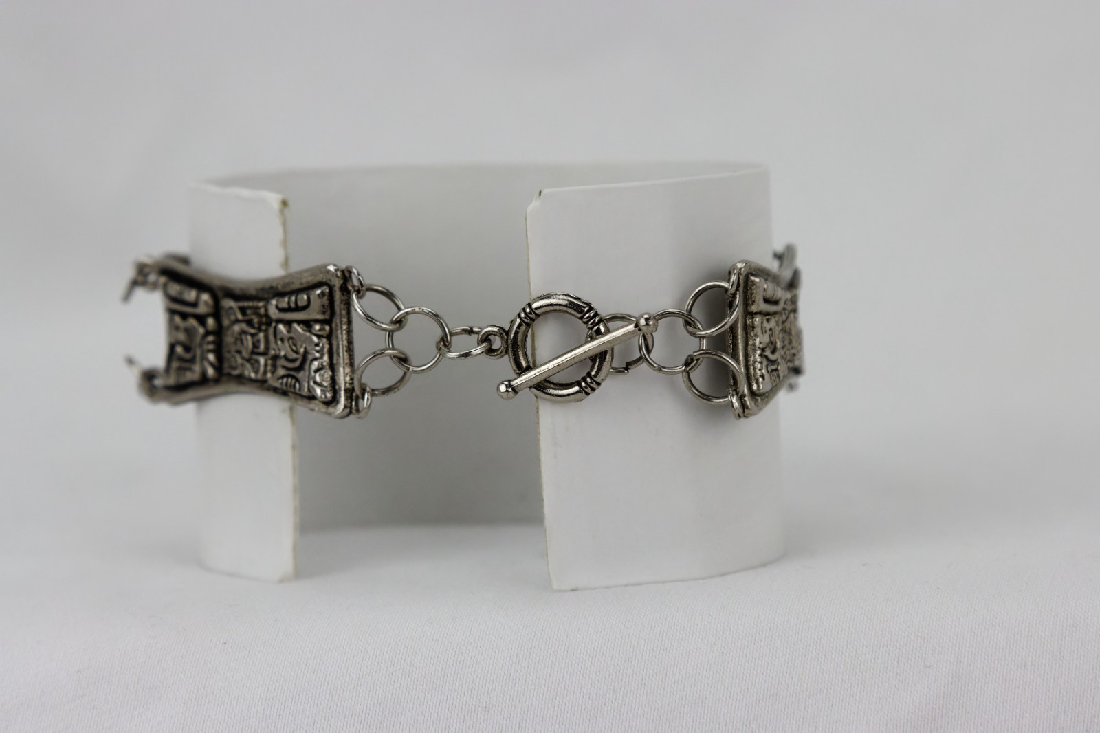 Mayan Style Panel Bracelet, Toggle Closure, 16gr